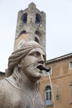 The Contarini fountain in the city of Bergamo Alta, Italy