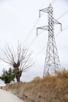 Electric pylon in the spanish countryside
