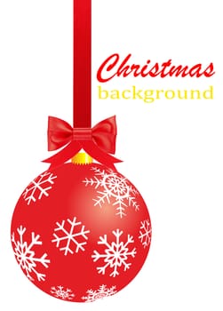 christmas decoration with snowflakes and ribbon