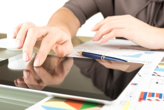 Businesswoman with tablet computer