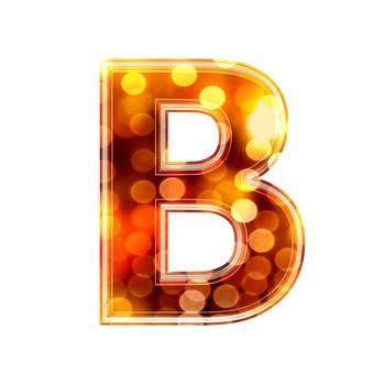 3d letter with glowing lights texture - B