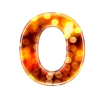 3d letter with glowing lights texture - O