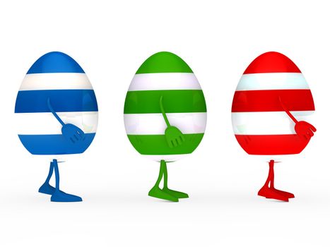 colorful estern eggs go in a series