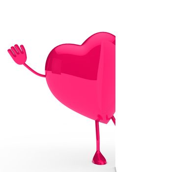 glossy pink valentine heart wave and jump