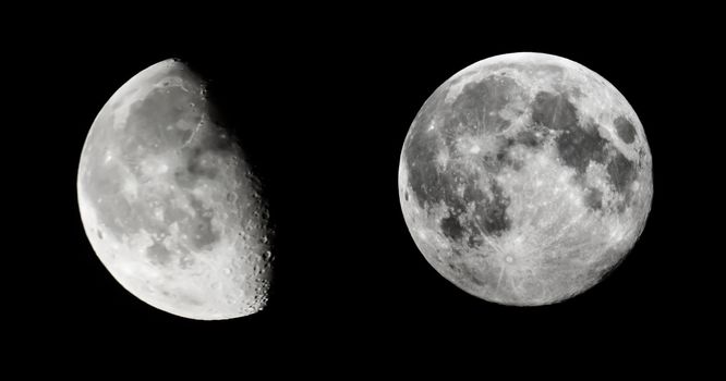 image of the moon close-up in the night sky