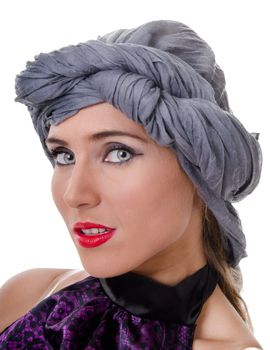 Portrait of glamorous woman in a turban