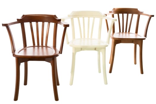 Brown chair isolated on white background