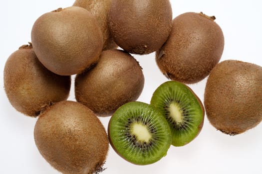 kiwi fruit isolated on white background 
