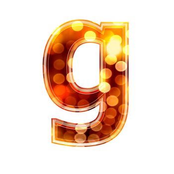 3d letter with glowing lights texture - g