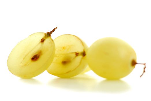 Extreme macro of fresh cut grape berries with seeds