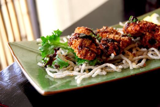 Gourmet japanese food served on a plate