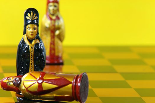 checkmate board games leisure concepts chess in yellow