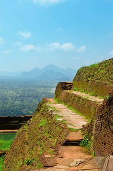 Sigiriya ( Lion's rock ) is a large stone and ancient palace ruin in the central  Sri Lanka