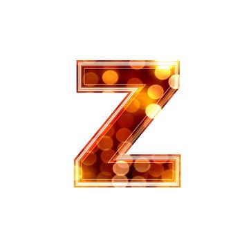 3d letter with glowing lights texture - z