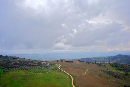 View of Leonforte countryside, Sicily - Italy