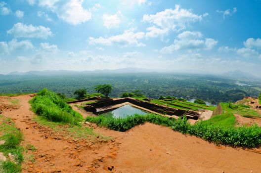 Sigiriya ( Lion's rock ) is a large stone and ancient palace ruin in the central  Sri Lanka