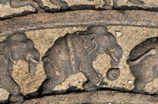 stone decorations on ruins at Polonnaruwa, Sri Lanka.