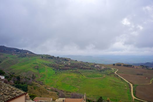 View of Leonforte countryside, Sicily - Italy