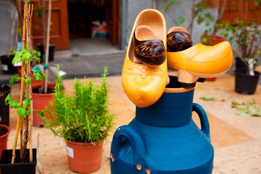 A pair of Asturian wooden clogs