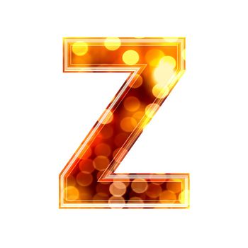 3d letter with glowing lights texture - Z