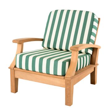 comfortable wooden armchair isolated on white