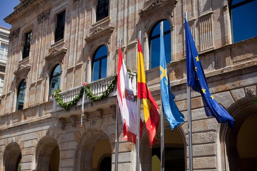 European Flags, Asturias, Spain and Gijon