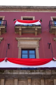 Balcony with drape, Gijon - Asturias. Spain