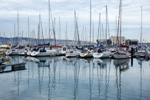 Lots of boats in Gijon port, Asturias - Spain