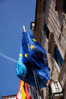 European Flags, Asturias, Spain and Gijon