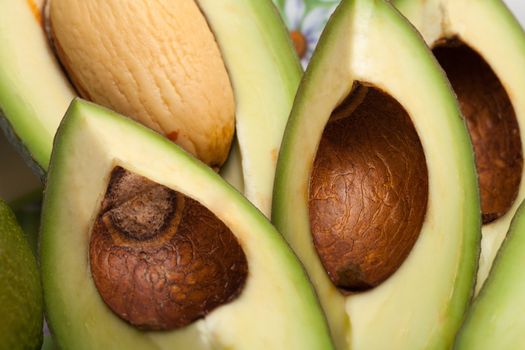 Fresh Avocado Halves On Plate