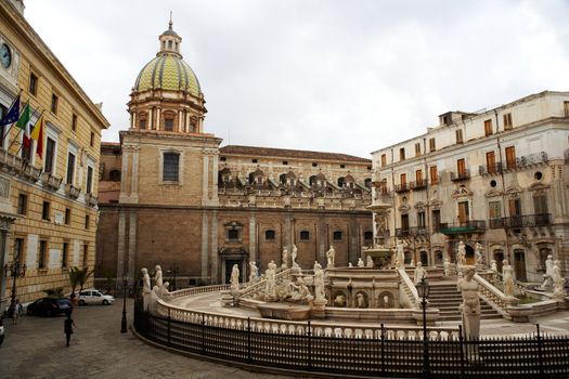 Fontana delle Vergogne in Piazza Pretoria in Palermo, Italy