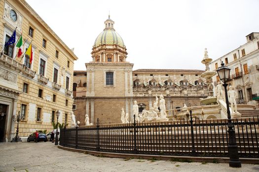 Fontana delle Vergogne in Piazza Pretoria in Palermo, Italy