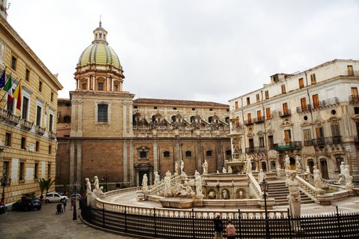 Fontana delle Vergogne in Piazza Pretoria in Palermo, Italy