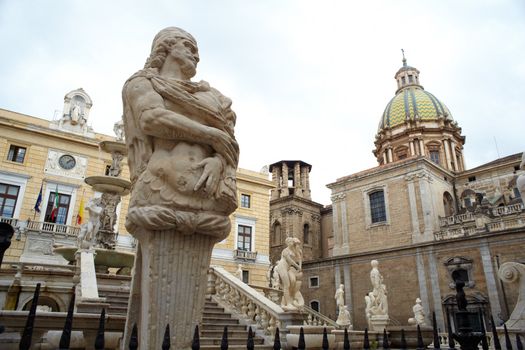 Fontana delle Vergogne in Piazza Pretoria in Palermo, Italy
