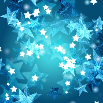 blue and white stars over azure background