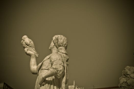 Statue with pelican, Trieste - Italy