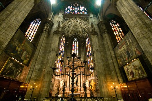 Interior of Milan Duomo Church Cathedral Milano Italy
