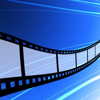 Flying film strip, Film industry concept