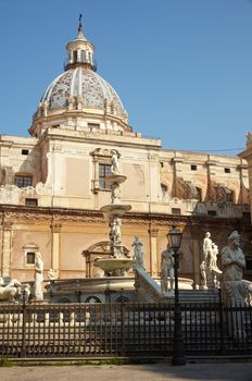 Fontana delle Vergogne in Piazza Pretoria in Palermo, Italy