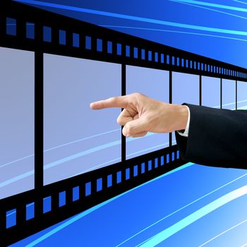 Businessman choose the film, Film industry concept