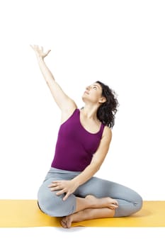 An image of a pretty woman doing yoga