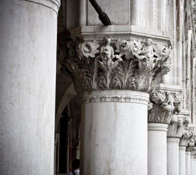 A classical and tipical corinthian columns of Venice