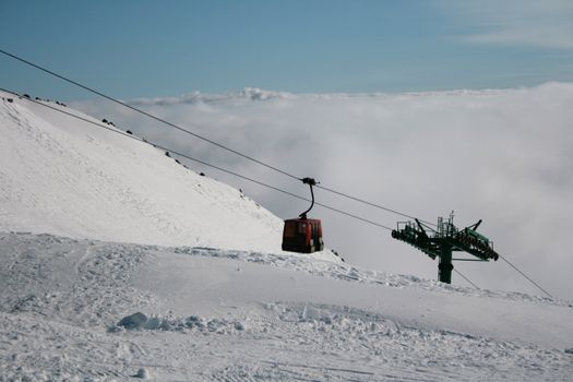 Cableway in the Etna Volcan, Sicily - Italy