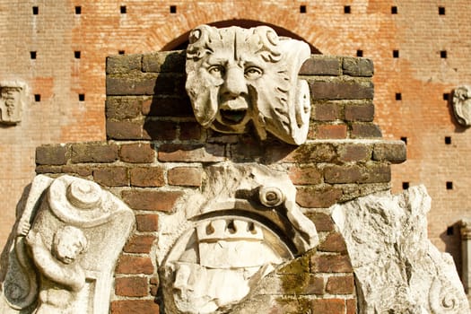 Ruins of Sforzesco castle in Milan - Italy