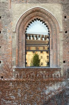 Window of Sforzesco castle, Milan - Italy