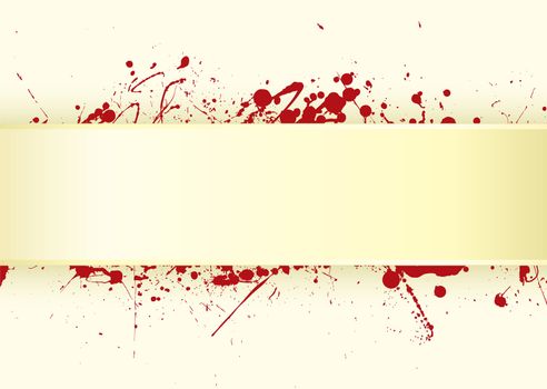 Grunge inspired blood splat background with copy space