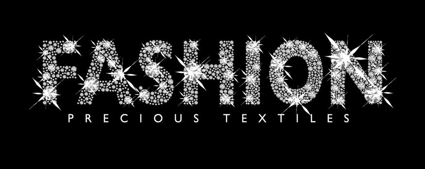 White diamond fashion text with black background