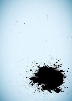Abstract modern grunge ink background with black splat