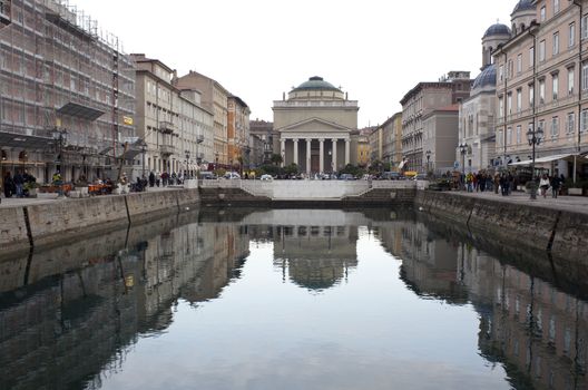 View of St. Antonio cathedral, Trieste - Italy