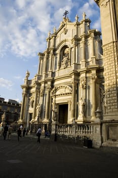 View of Catania cathedral, Italy
